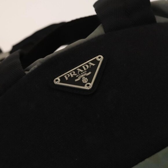 PRADA Backpack Nylon Khaki Silver Auth bs27852 - Picture 12 of 16